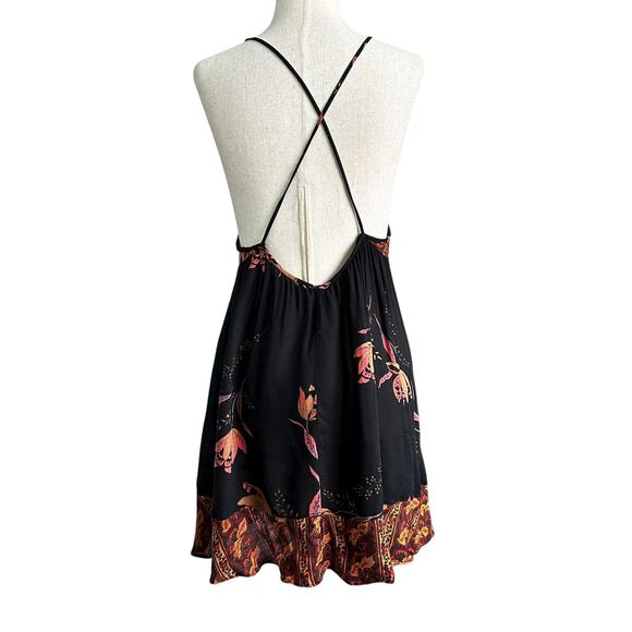 Free People Black/Multicolor All Mixed Up Slip Dress Women's Size XS | 42-43-2 - Picture 2 of 7